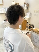 フゥカ 類家店(fuka) ミディアムパーマ波巻きツイスパmix 八戸　20代30代40代