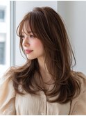 髪質改善カラー/レイヤーカット/透明感/ブラウン