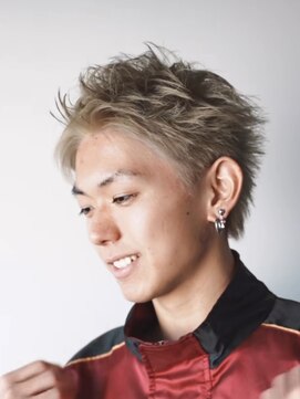 マール 矢場町(MARL) メンズハイトーンスパイキーショートミルクティーグレージュ