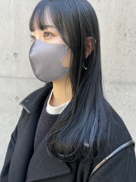 【鶴見】ネイビーブラック　ブルーブラック/レイヤーカット