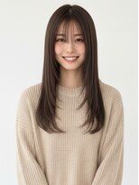 アンドヘアサロン(AND hair salon)&nbsp;ミディアムレイヤーカット/顔周りレイヤー/ダークブラウン