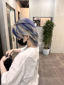 アレンヘアー 京橋店(ALLEN hair) ホワイトベージュ×ブルー