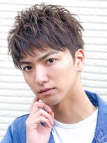 エルマーク(L-MARK) スパイラルパーマツイストパーマアップバング短髪メッシュ