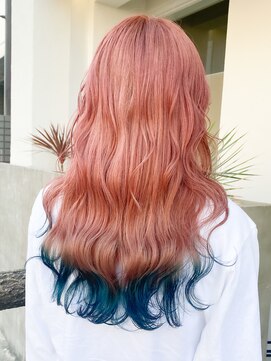 タイドヘア 茨木店(TIDE HAIR) ペールピンク_ターコイズブルー