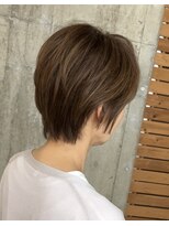 ヘアカロン 熊本本店(Hair CALON)&nbsp;ショートカットダブルカラーケアブリーチハイライトベージュボブ