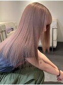 5021グレーベージュシルキーベージュ艶髪韓国ヘアレイヤーロング