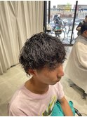 ウルフ波巻きパーマ