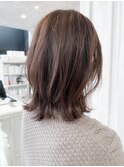 福山Caary切りっぱなし外ハネボブ20代30代40代ベージュカラー