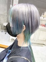 デイズ(days)&nbsp;シルバーカラーツーブロックマッシュショート  ウルフハイライト