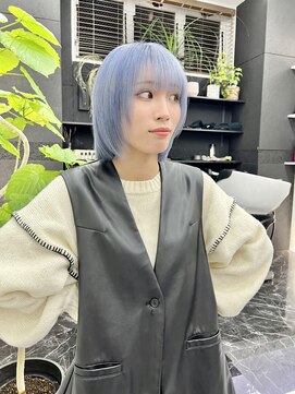 チュダック(ChuDuck) 韓国風《ペールブルー》ハイトーン/ケアブリーチ/ダブルカラー