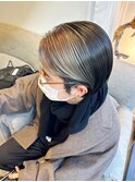 ポイントブリーチデザインカラーハイトーンベージュカラーボブ