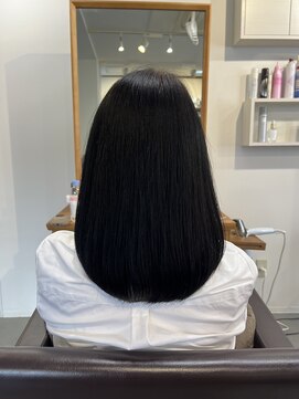 アンクル(ancre) 艶髪ストレート×ミディアム×ダークブラウン×髪質改善【広島】