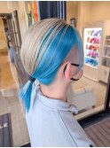 デザインカラー×スモーキーベージュ×アクアブルー