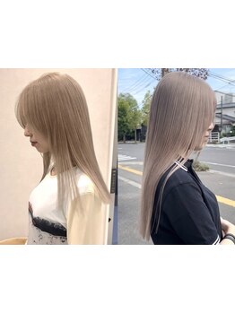 ケアブリーチで透明感溢れるカラーが叶う☆こだわりの薬剤でダメージレスにオシャレな髪色を手に入れて♪