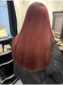 髪質改善カラー×ワインレッドブラウン【大阪梅田中崎町美容室】
