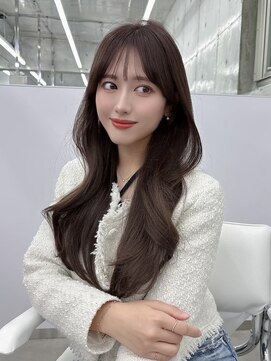 フォンズ(FONS) 透明感グレージュカラー/ロングレイヤー/韓国トレンドくびれヘア