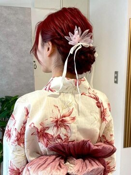 ムーン バイ ケンジ(moon by KENJE) 【hinari】浴衣アレンジ/編み込みアップスタイル
