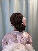 編み込みサイドお団子