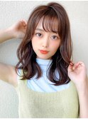 2wayバング シャギーレイヤー　シースルー  くびれヘア