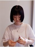モードボブ×ストレートパーマ