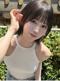 シースルミニマルボブショート顔まわり外ハネ切りっぱなしボブ