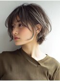 ミセスショート×白髪ぼかしカラー３０代４０代５０代６０代