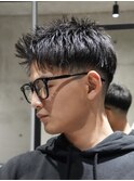 MEN'S/アップバングショート×フェード/黒髪/短髪