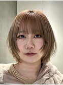 天神大名今泉ミディアムハッシュボブ小顔韓国風シャギーレイヤー