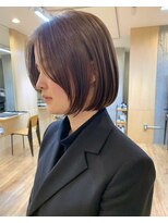 クラフト ヘア デザイン(CRAFT HAIR DESIGN)&nbsp;【CRAFT渡邉】大人ミニボブ レイヤーバング/くすみベージュ
