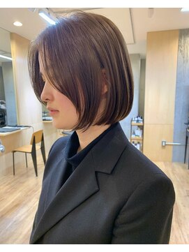 クラフト ヘア デザイン(CRAFT HAIR DESIGN) 【CRAFT渡邉】大人ミニボブ レイヤーバング/くすみベージュ