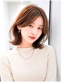 韓国風くびれミディアム×透明感カラー