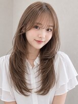 オンフ(ONFFO)&nbsp;ミルクティーアッシュ ロングレイヤー ハイレイヤー 20代