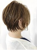【パーマ】ショートボブに毛先パーマの柔らかスタイル