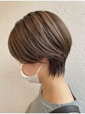 コンパクトショート/グレージュカラー/30代40代