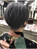 刈り上げマッシュショート/シルバーグレー