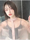 外ハネボブ/黒髪ショート/フェミニン/ウルフ/ボブ