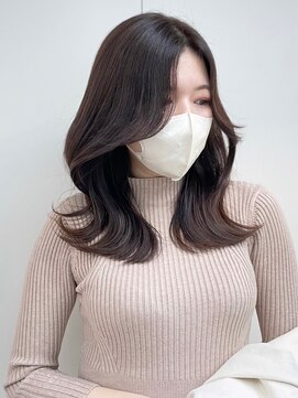 ノク 渋谷(nok) 韓国くびれレイヤー_グレージュカラーココアベージュボブウルフ