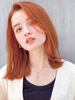 セイドット リー(Say. Ree)&nbsp;Say.ミディアムストレート暖色カラーオレンジブラウンワンレン