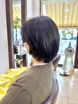 ヘアアーク(HAIR arc) ボブ#くびれ#前下がり#マットベージュ#レイヤー#アッシュグレー