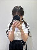 ハートが可愛い三つ編み双子ヘアメ♪