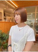 【oasisマミ】切りっぱなしボブ/ブリーチなしオレンジブラウン