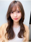 小顔見え効果◎韓国風秋カラー レイヤーカットでくびれロング