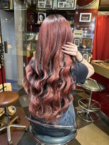 グリッツ (GLITZ) ワインレッドカラー編み込みエクステ