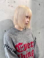 ラニヘアサロン(lani hair salon)&nbsp;ペールベージュ/ブロンドカラー/ハイトーン/ケアブリーチ/ボブ