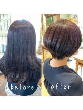 ヘアガーデンチェレステ(hair garden celeste) ☆ヘアチェレ　バッサリ　グラボブショート☆