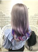 ホワイトアッシュ×インナーブルーパープル×ピンク