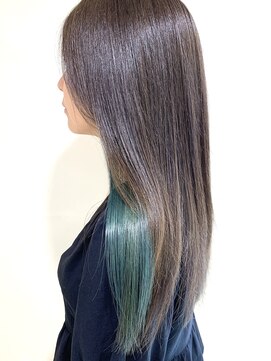 アズール 草加(azule) エメラルドグリーン　イヤリングカラー　ブリーチ