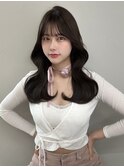 オリーブカラー/艶髪/顔周りカット/天神韓国ヘア