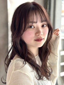 ベレッタ 楠葉店(veretta.) セミロング 波巻き 担当 喜多/ピンクブラウン/ウェーブロング