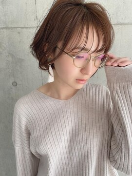アールヘアーデザイン 千種(r hair design) 小顔見せショートベージュカラーブリーチしない透明感カラー